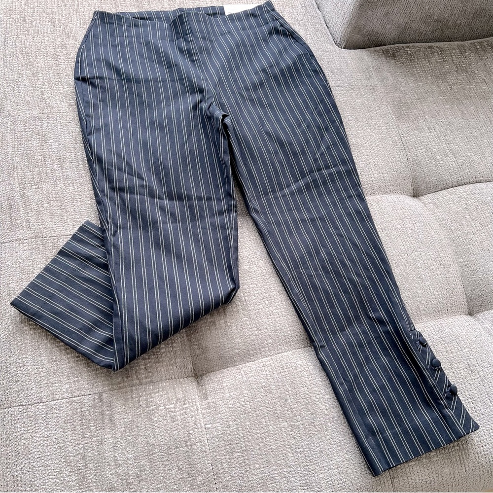 NWT Chico’s Brigitte Slim Leg Crop Striped Pants